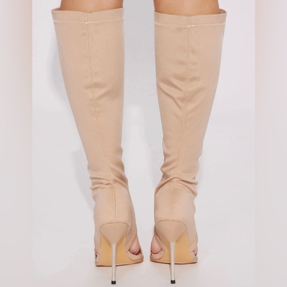 NWT Open Pointed Toe Stiletto Heeled Sandals - Nude - Size 6.5 - Picture 4 of 4